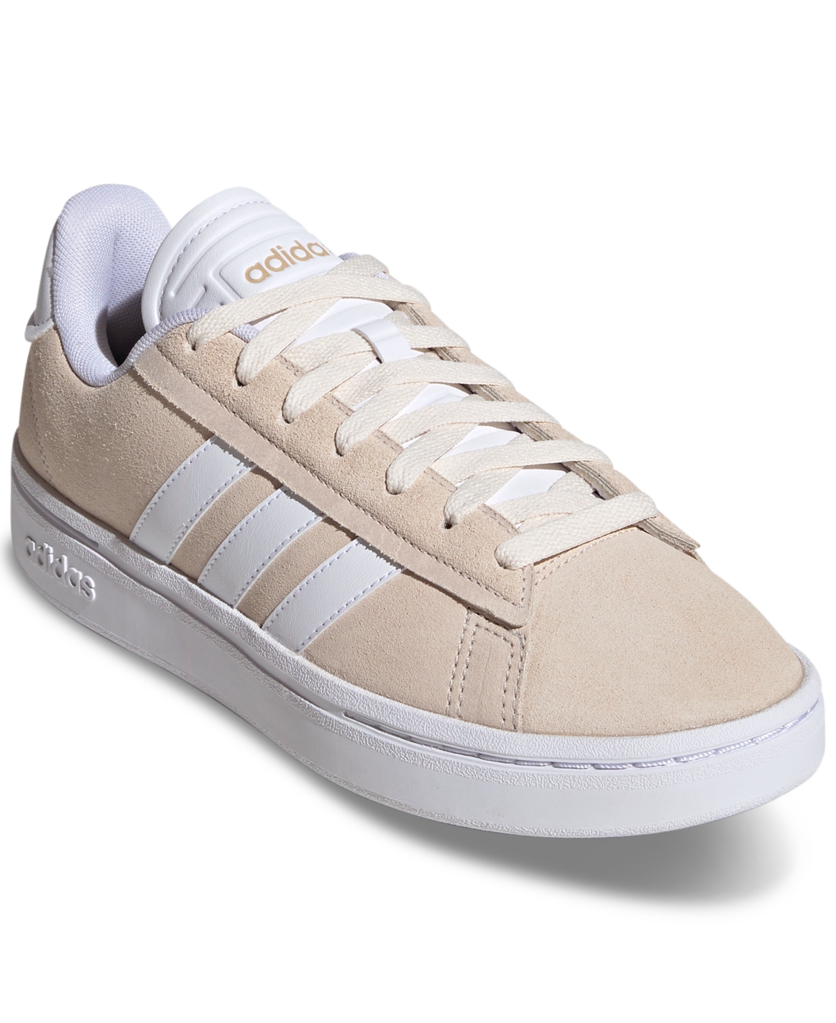 Adidas Originals Women's Grand Court Alpha Cloudfoam Lifestyle Comfort Casual Sneakers From Finish Line In Wonder White,white,magic