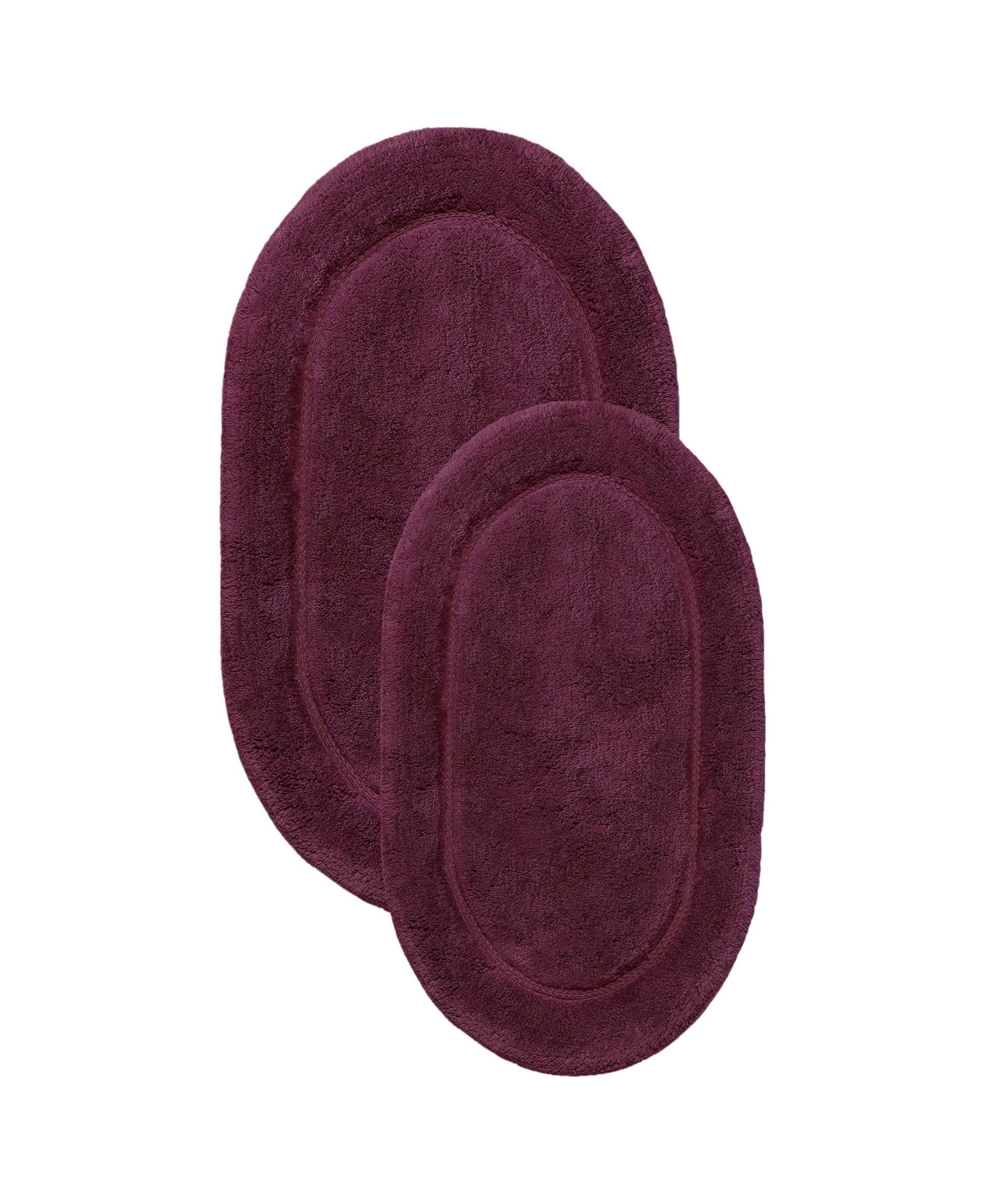 Superior Non-slip Oval 2pc Absorbent Bath Rug Set In Plum