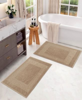 Cotton Greek Key Infinity Border 2-Pc. Bath Rug Set