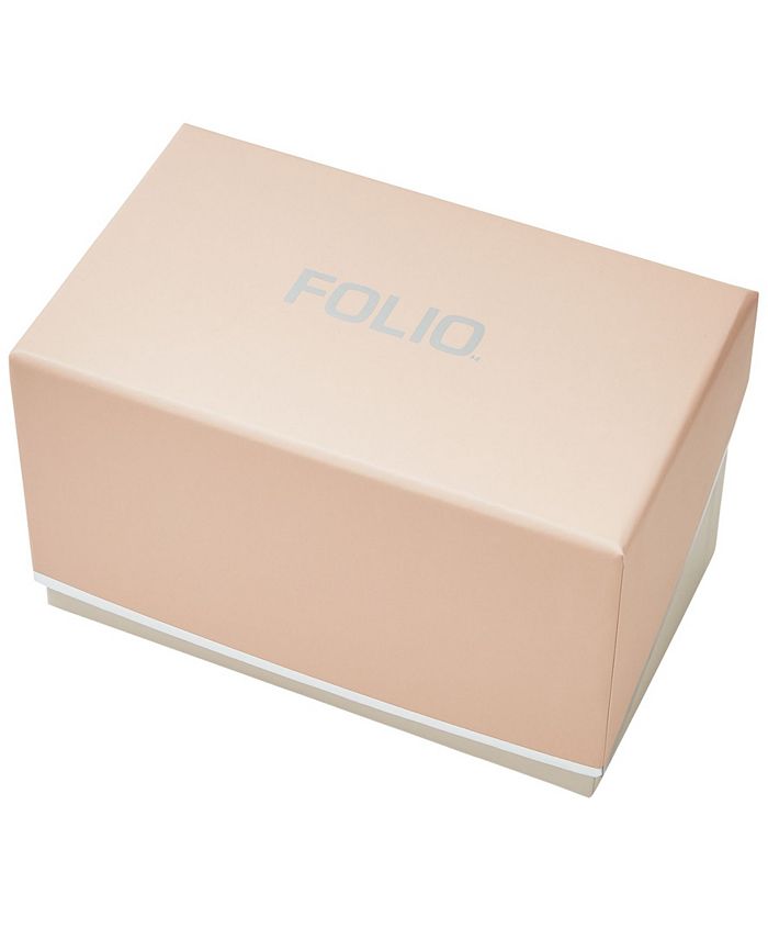 Folio Women's Quartz Three Hand SilverTone Alloy Watch 33mm, Gift Set Macy's