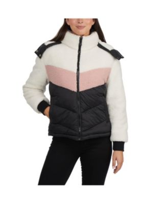 Hurley Women's Nellis Mix Media Jacket with Detachable Hood - Macy's