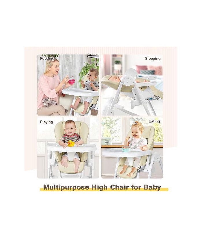 Slickblue Baby Folding Chair with Wheel Tray Storage Basket Macy's