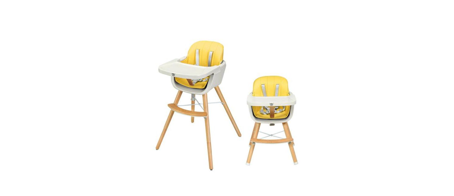 Girls Wooden 3 in 1 Convertible High chair with Cushion
