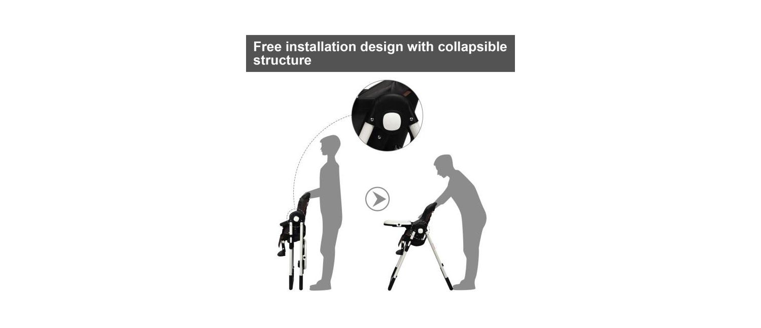 Foldable High chair with Multiple Adjustable Backrest