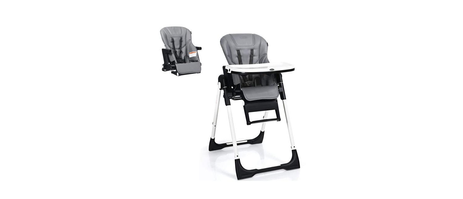 Girls 4-in-1 High Chair Booster Seat with Adjustable Height and Recline