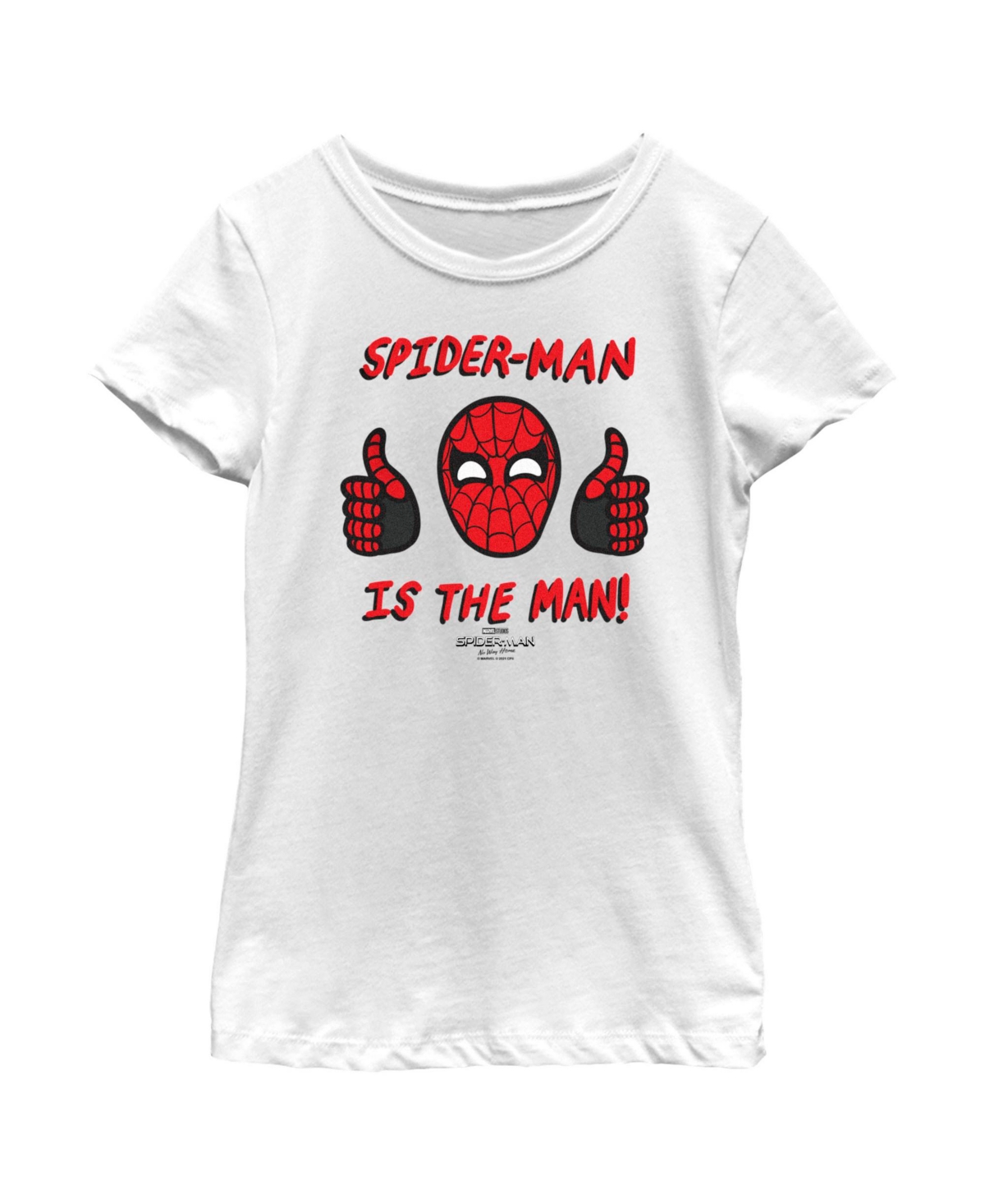 Marvel Kids' Girl's  Spider-man: No Way Home Is The Man Child T-shirt In White