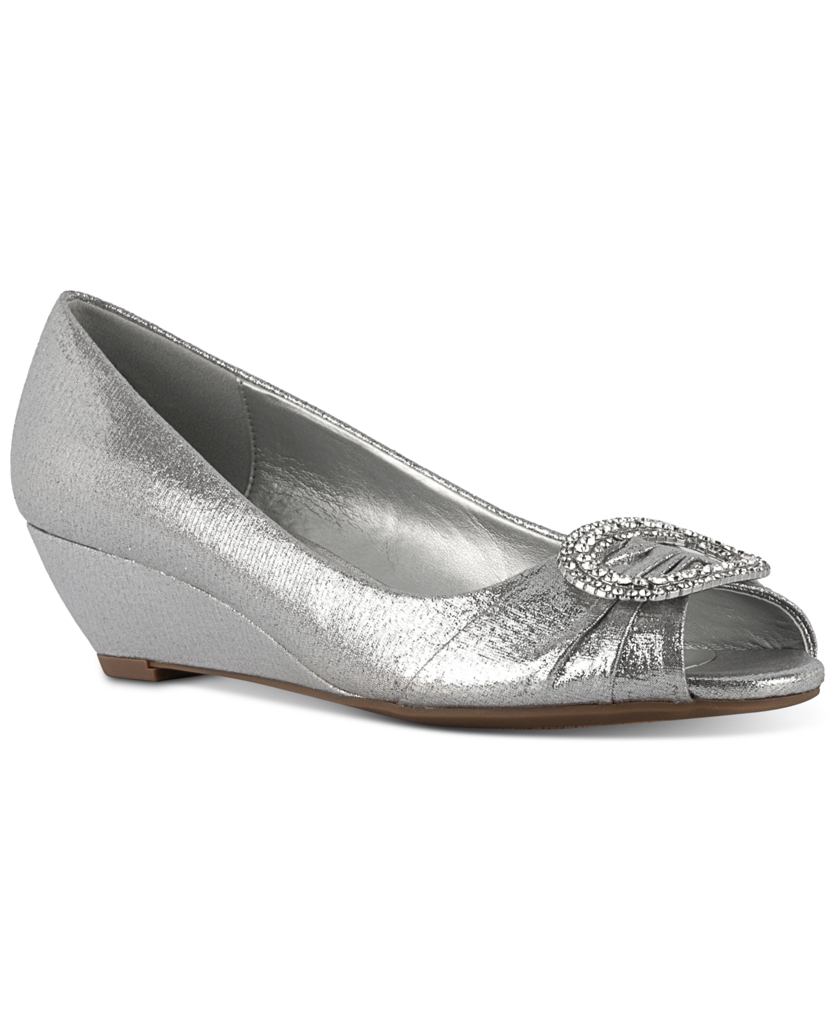 Ramonaa Embellished Evening Wedge Pumps, Created for Macy's - Silver