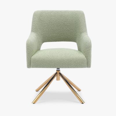 Mid-Century Modern Large Boucle Swivel Accent Arm Chair