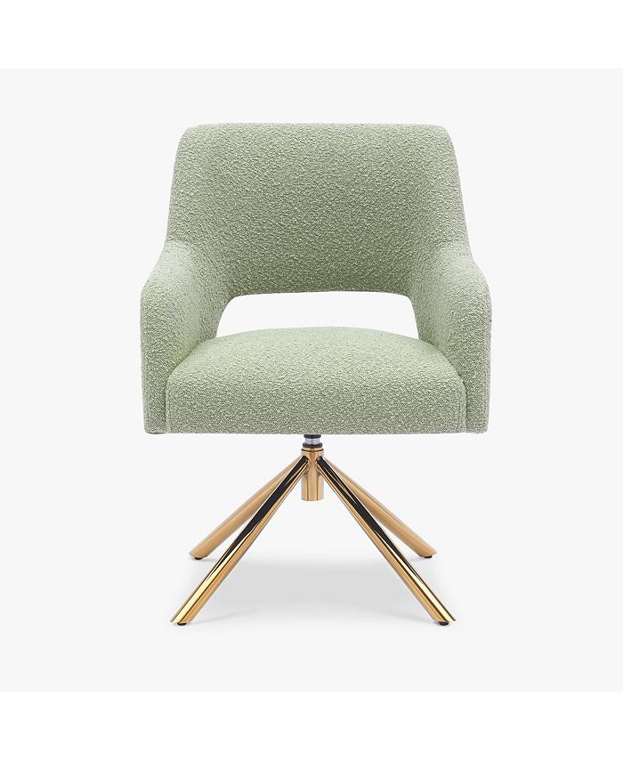 WestinTrends MidCentury Modern Large Boucle Swivel Accent Arm Chair