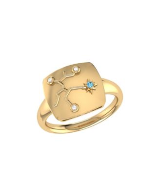 LuvMyJewelry Sagittarius Archer Design Sterling Silver Blue Topaz Stone ...