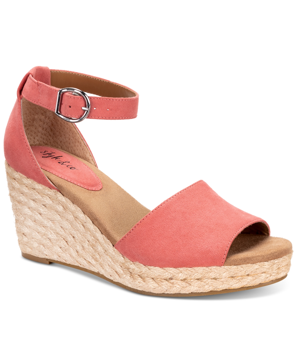 Style & Co Seleeney Wedge Sandals, Created For Macy's In Pink