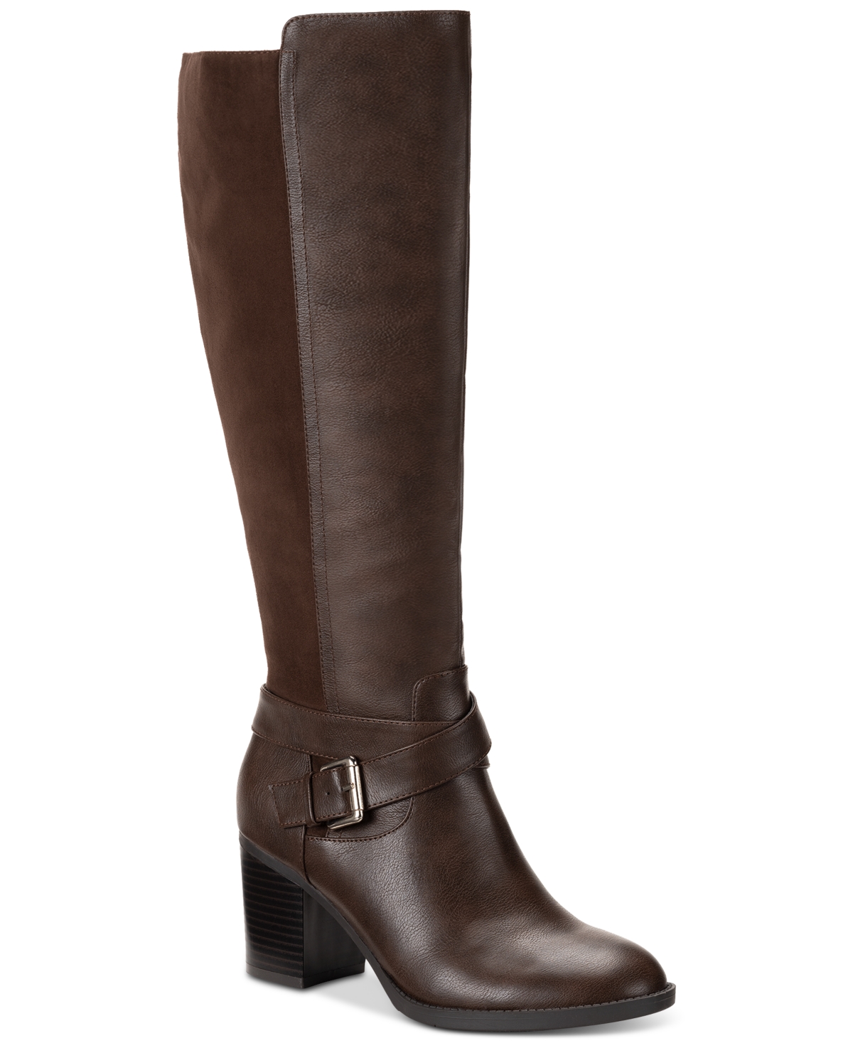 Style Co Hazell Buckled Dress Boots Created For Macy s In Chocolate Smooth ModeSens