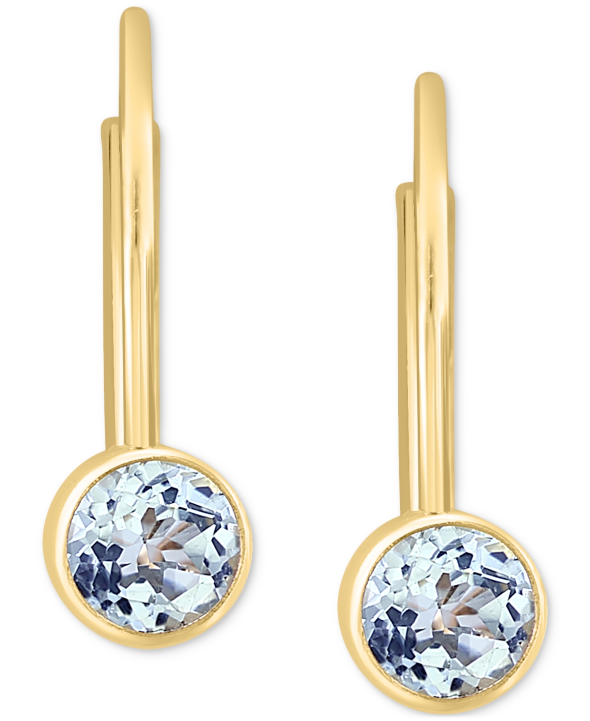 Effy Collection Effy Garnet Leverback Drop Earrings (1/2 Ct. T.w.) In 14k Gold (also Available In Peridot, Blue Topa In Blue Topaz