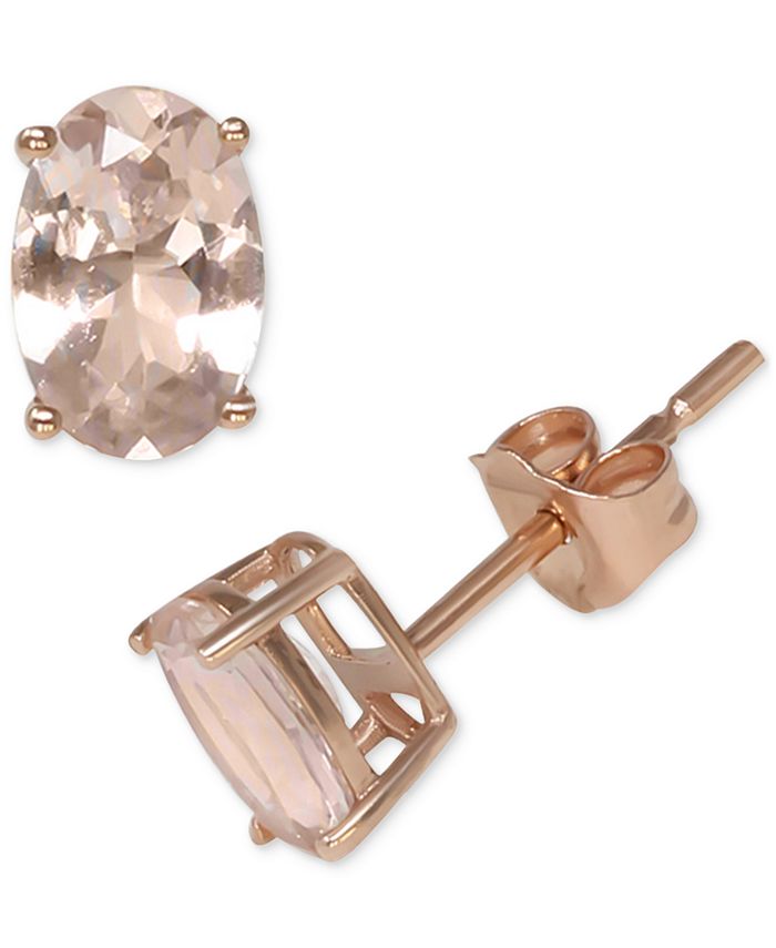 Macy s Morganite Oval Stud Earrings 5 8 ct. t.w. in 14k Rose