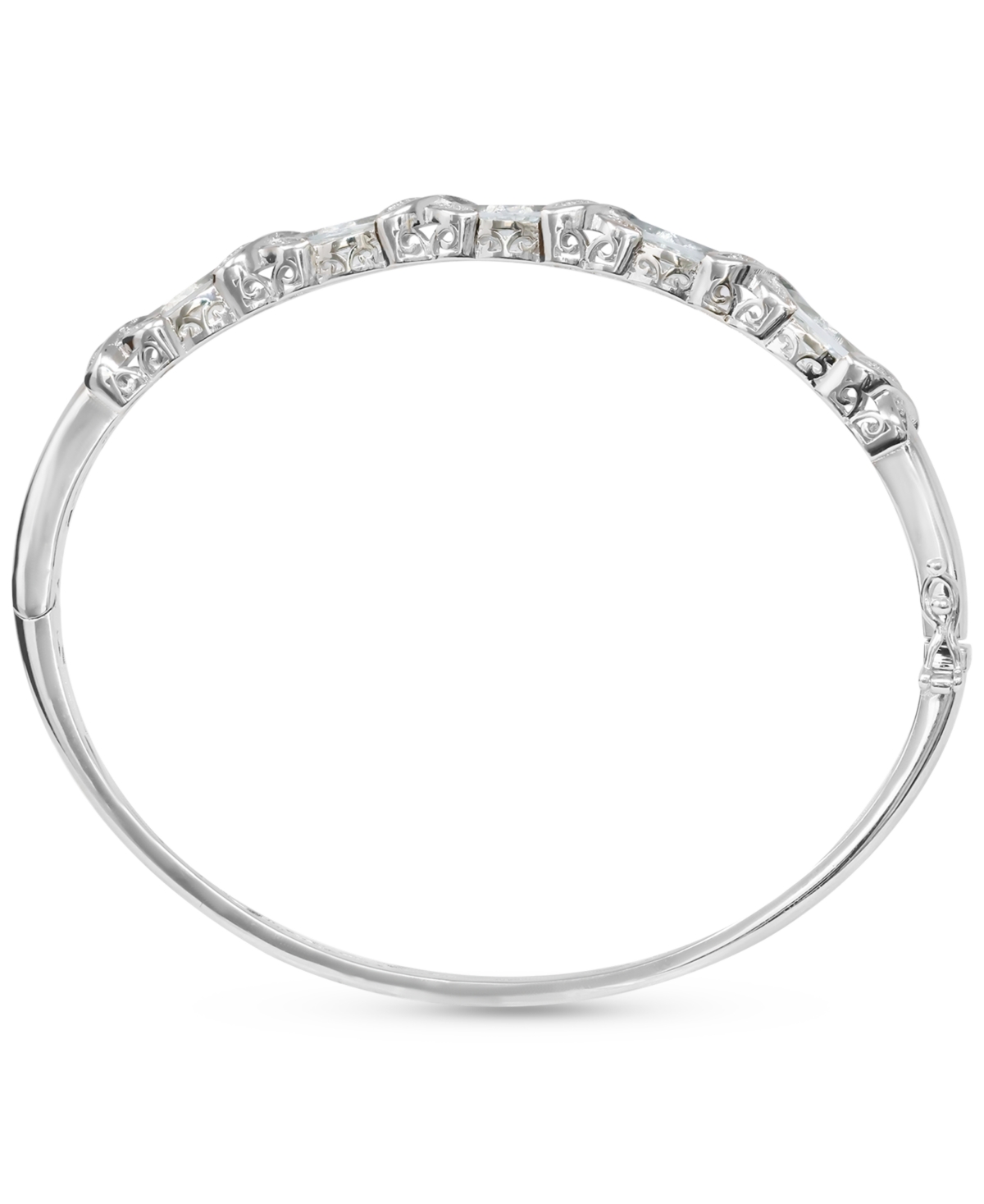 (3-3/4 ct. tw.) & Diamond Accent Bangle Bracelet in Sterling Silver - Aquamarine