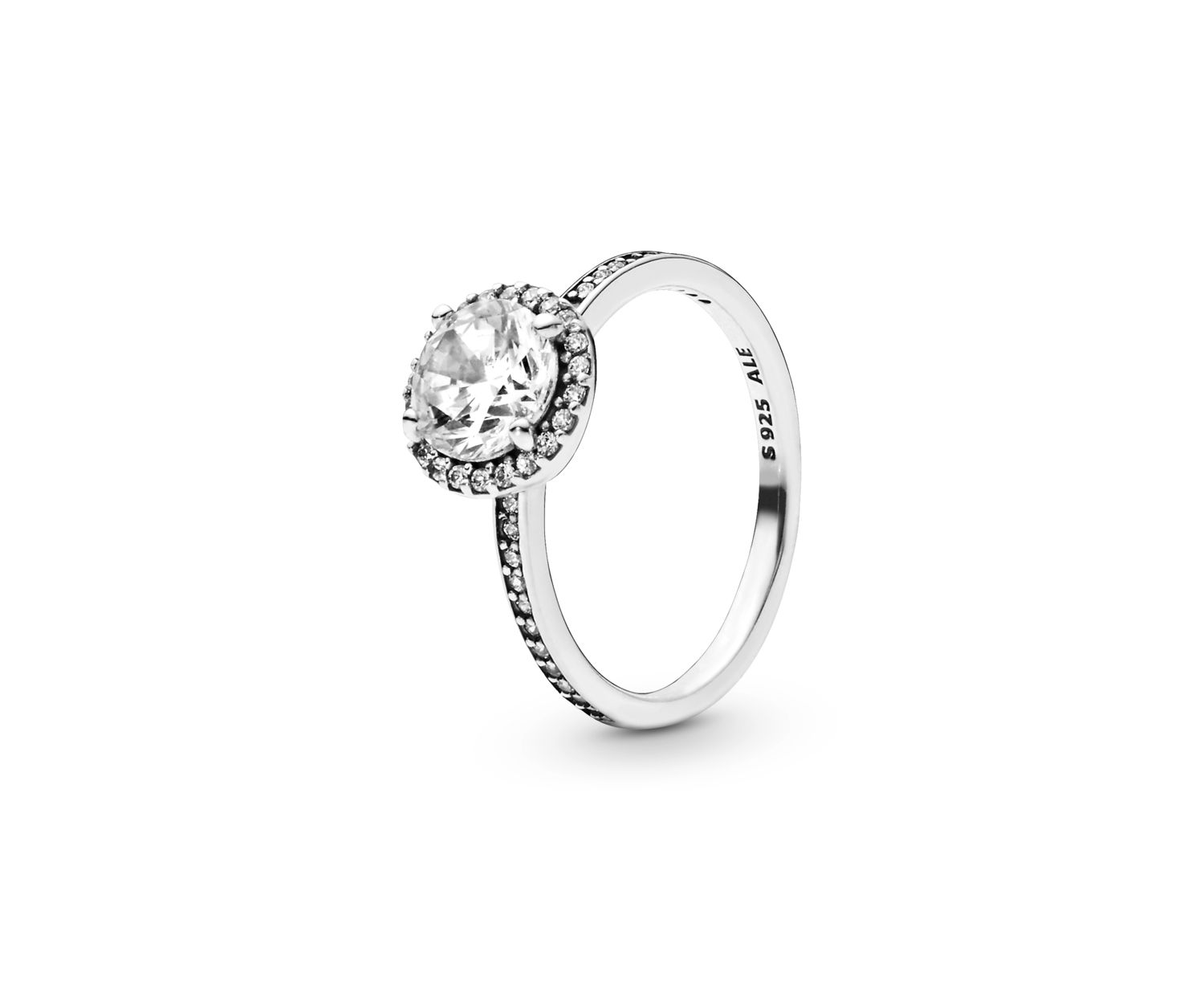 Cubic Zirconia Timeless Round Sparkle Halo Ring