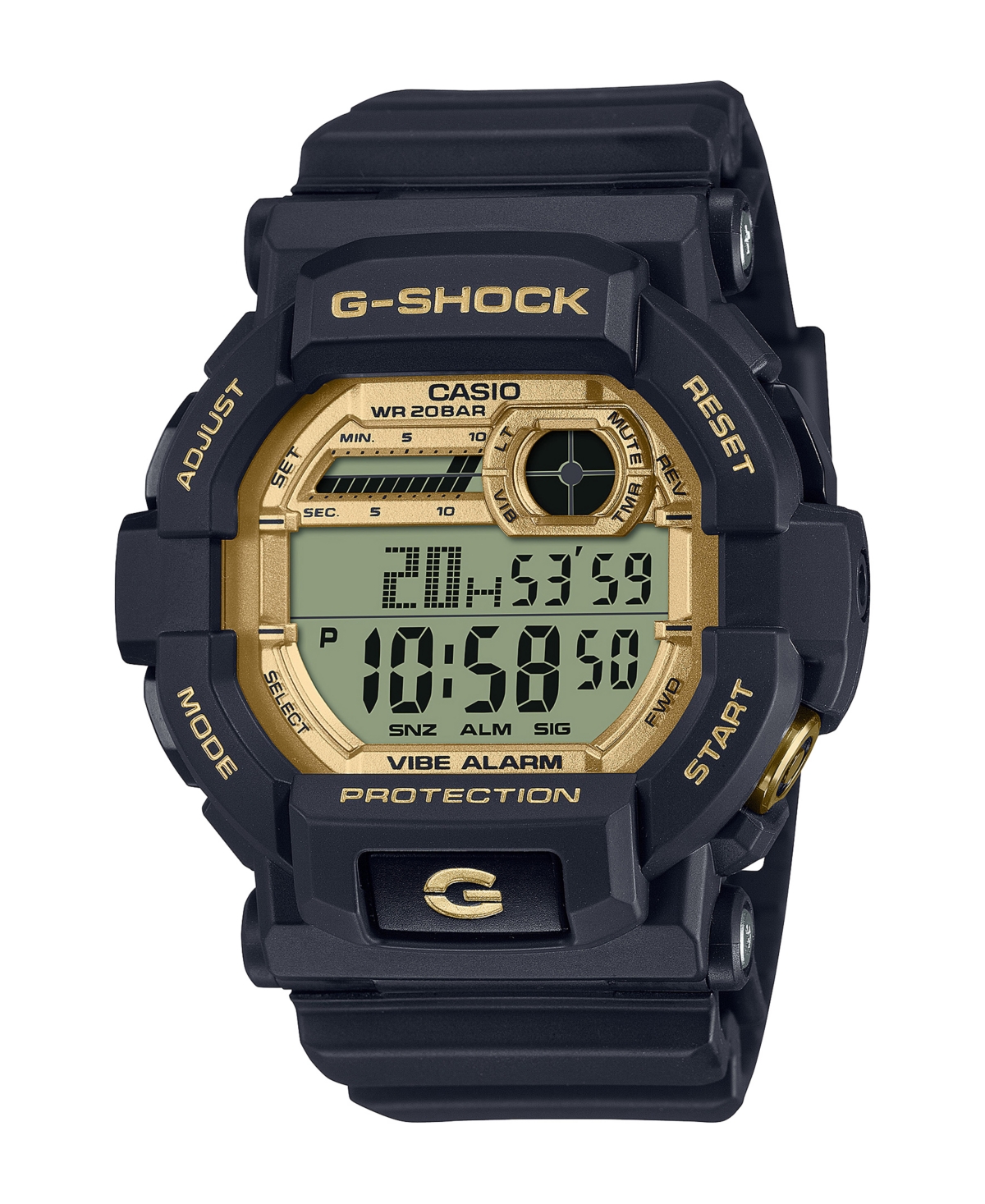 Men's Analog Digital Black Resin Watch 50.8mm, GD350GB-1 - Black