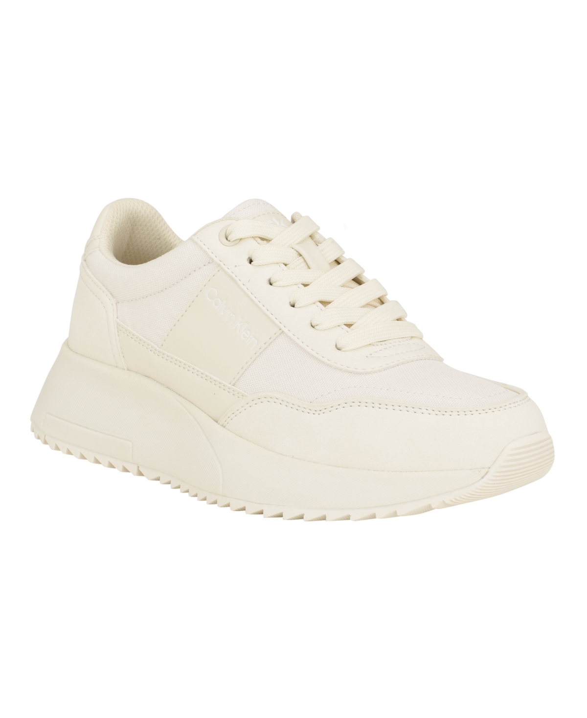 Calvin Klein Women's Pippy Lace-up Platform Casual Sneakers In Ivory Multi