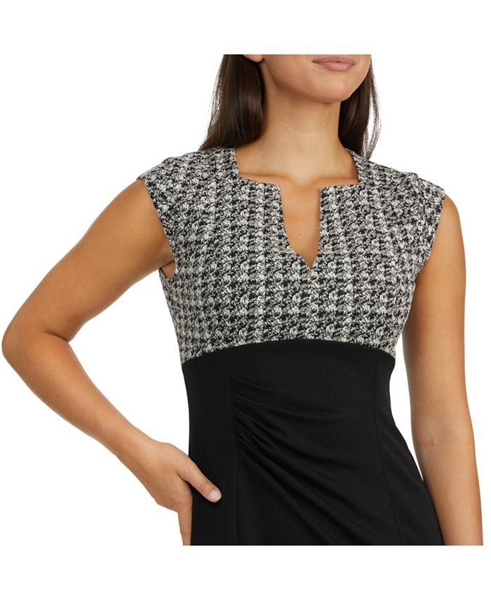 Ellen Tracy Women's Stretch Crepe Dress with a Pleated Waist Detail ...