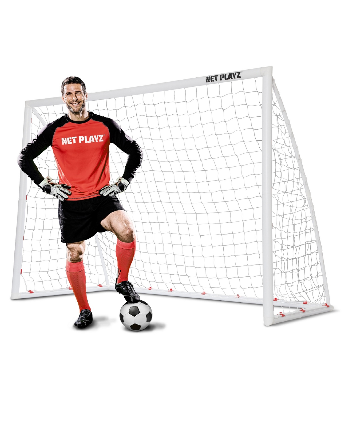 Net Playz Backyard Soccer Goal, High-Strength Polyvinyl Chloride (Pvc) Soccer Net Fast Set-Up Weather-Resistant,