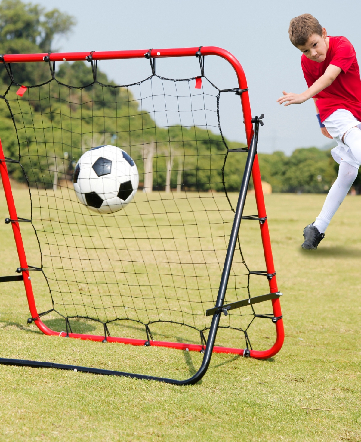 Net Playz Soccer Rebounder, Soccer Gifts, Kids Teens Football Games, Kick-back Practice Net for Skill Training,