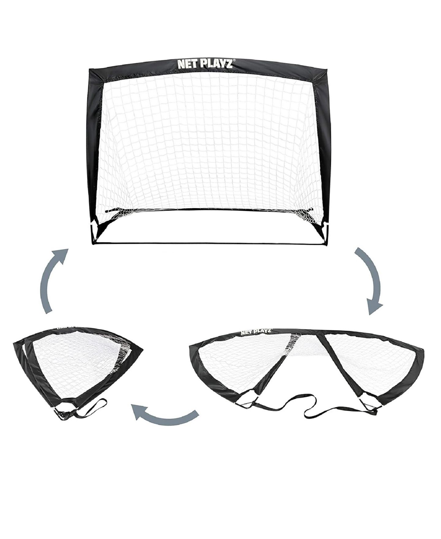 Детские игрушки NET PLAYZ Easy Playz Pop-up Portable Fiberglass Soccer Goals, 2-Piece Set, Ages 3+ — фото 2