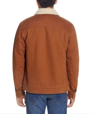 Men's Sherpa Lined Canvas Twill Trucker Jacket