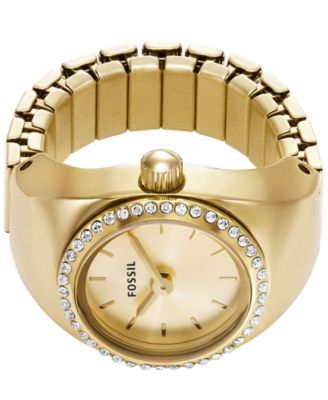 Women's Watch Ring Two-Hand Gold-Tone Stainless Steel 15mm