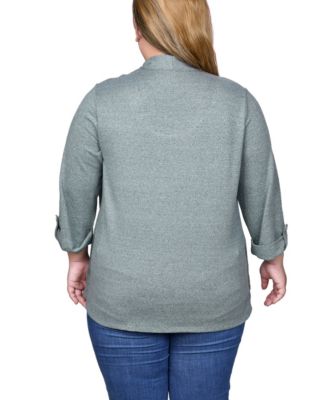 Plus Size 3/4 Sleeve Two in One Top