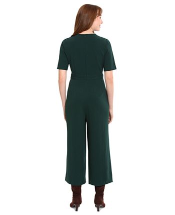 London Times Women s Tab Waist Cropped Jumpsuit Macy s