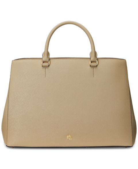 Женская сумка Lauren Ralph Lauren Hanna Large Crosshatch Leather Satchel, цвет: Берёзовый рыжевато-коричневый