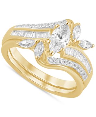 Macy's - Diamond Marquise, Baguette, & Round Swirl Bridal Set (1 ct. t.w.) in 14k Gold