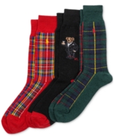 Polo Ralph Lauren Men's 3-Pk. Martini Bear Slack Crew Socks Giftbox Set - Assorted