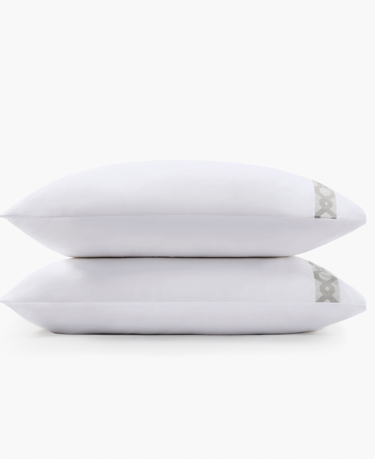 Croscill Hem 300 Thread Count Cotton Pillowcases, Standard In Gray