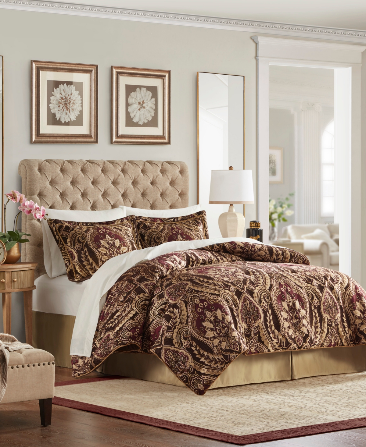 Croscill Julius 4-pc Comforter Set, California King In Burgundy