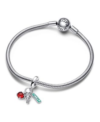 Sterling Silver NYC Apple, Torch and Street Sign Triple Dangle Charm