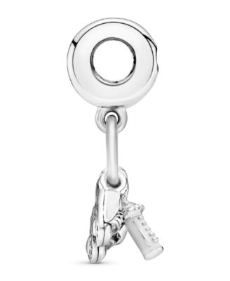 Cubic Zirconia Baby Bottle and Shoes Dangle Charm