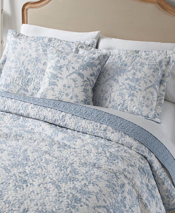 Laura Ashley Amberley Cotton Reversible 4Piece Quilt Set, Full/Queen