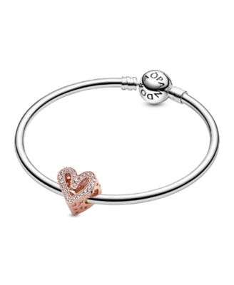 Cubic Zirconia Sparkling Freehand Heart Charm