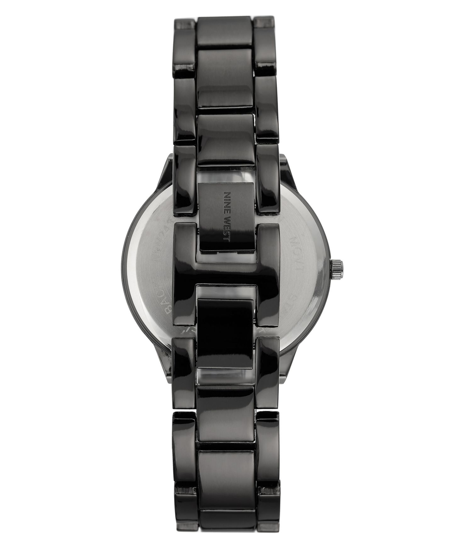 Женские часы Nine West Quartz Dark Gray Alloy Link Bracelet Watch, 36mm — фото 2