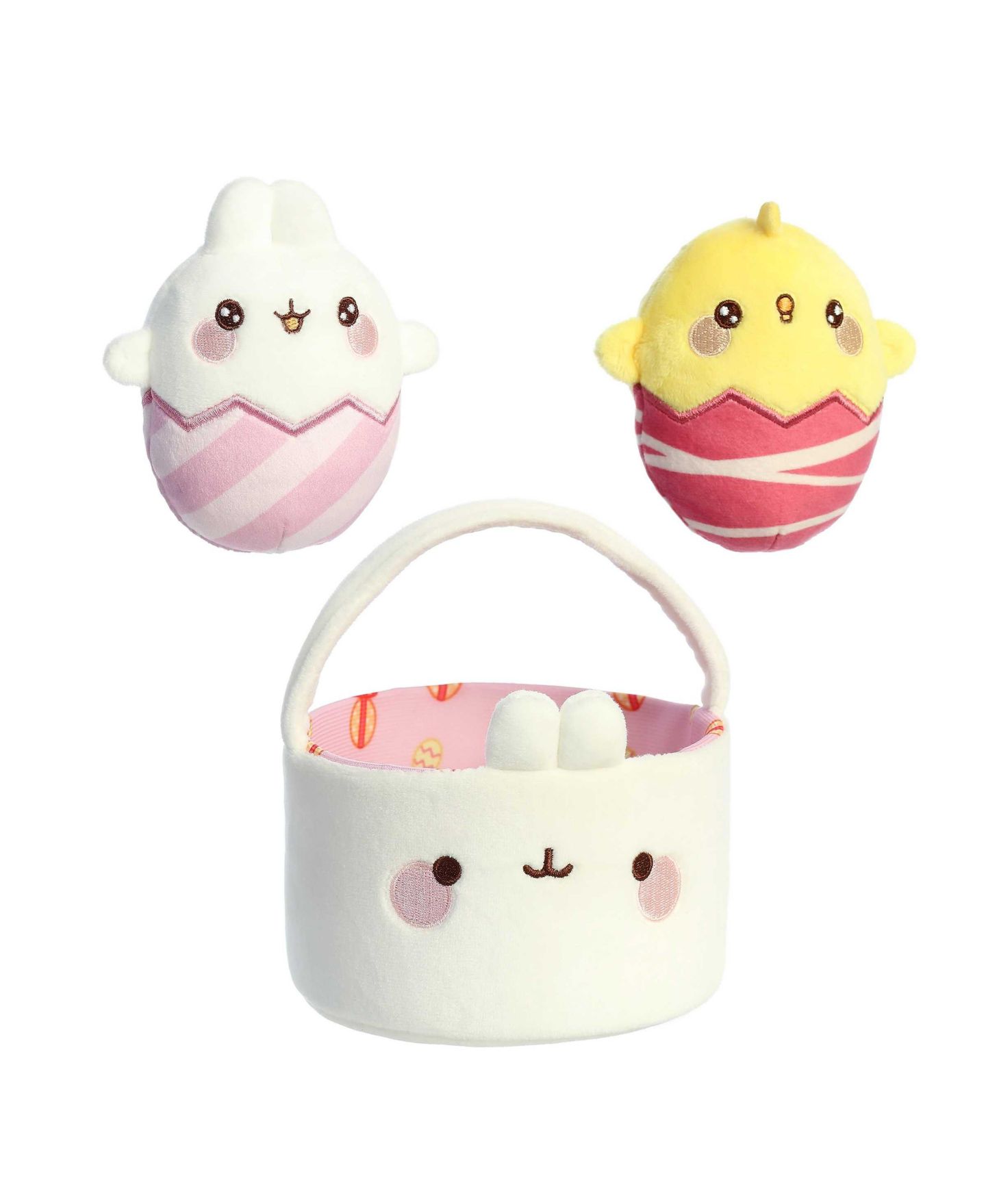 Детские мягкие игрушки Aurora Molang Easter Small Plush with Basket, 3-Piece Set — фото 2
