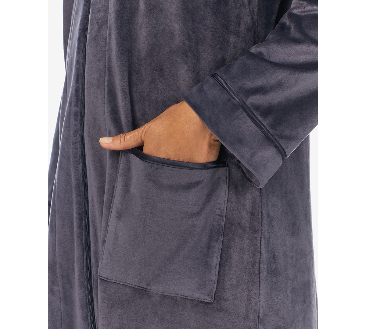 Eileen West Women's Zip-Front Velour Ballet Robe