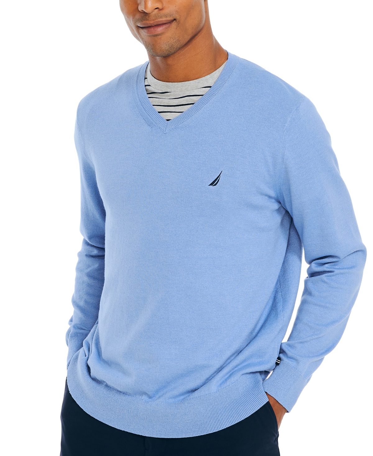 Shop Nautica Men's Navtech Performance Classic-fit Soft V-neck Sweater In Cornflower Blue