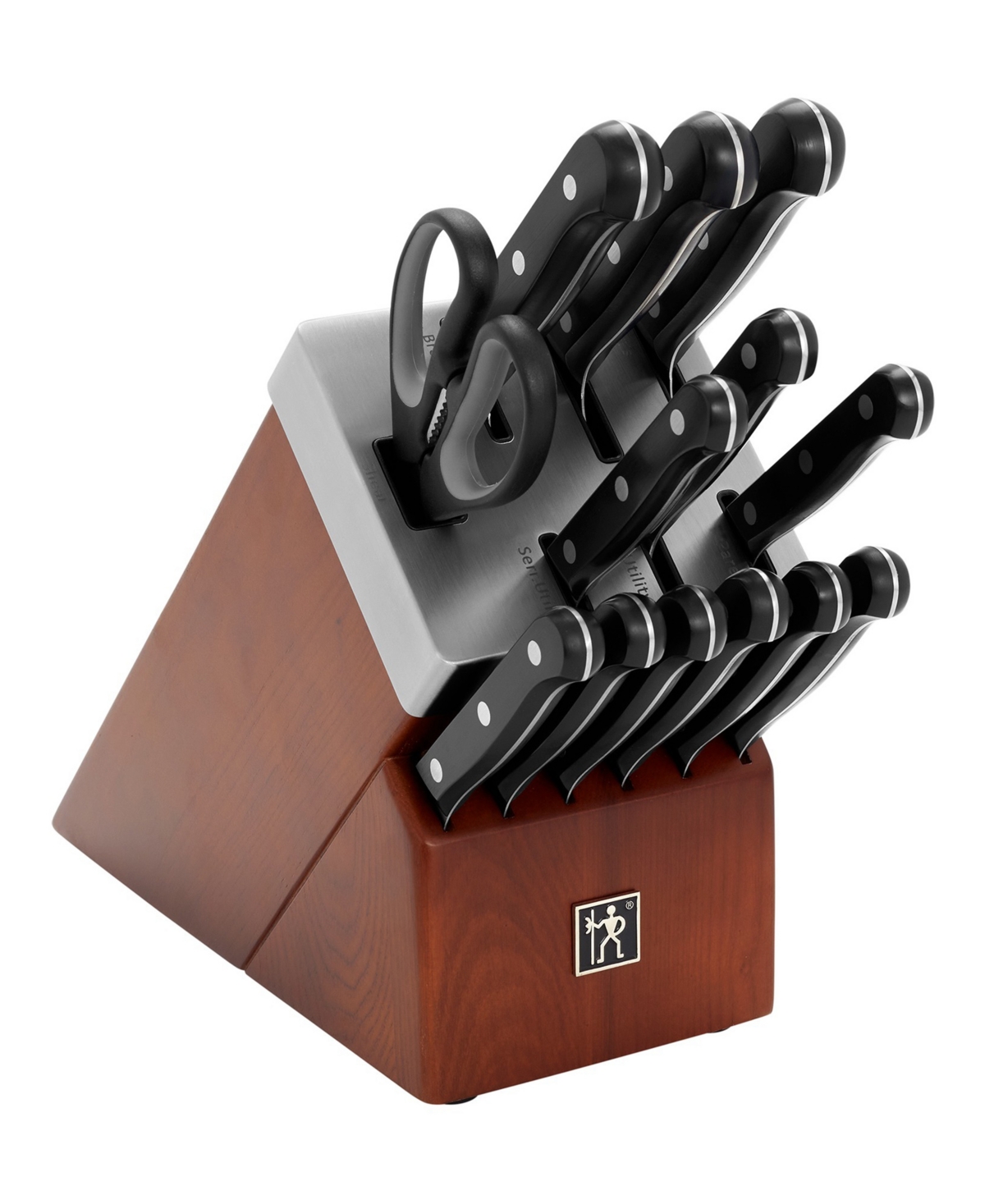 Shop J.a. Henckels Solution 14-piece Self-sharpening Knife Block Set In Brown