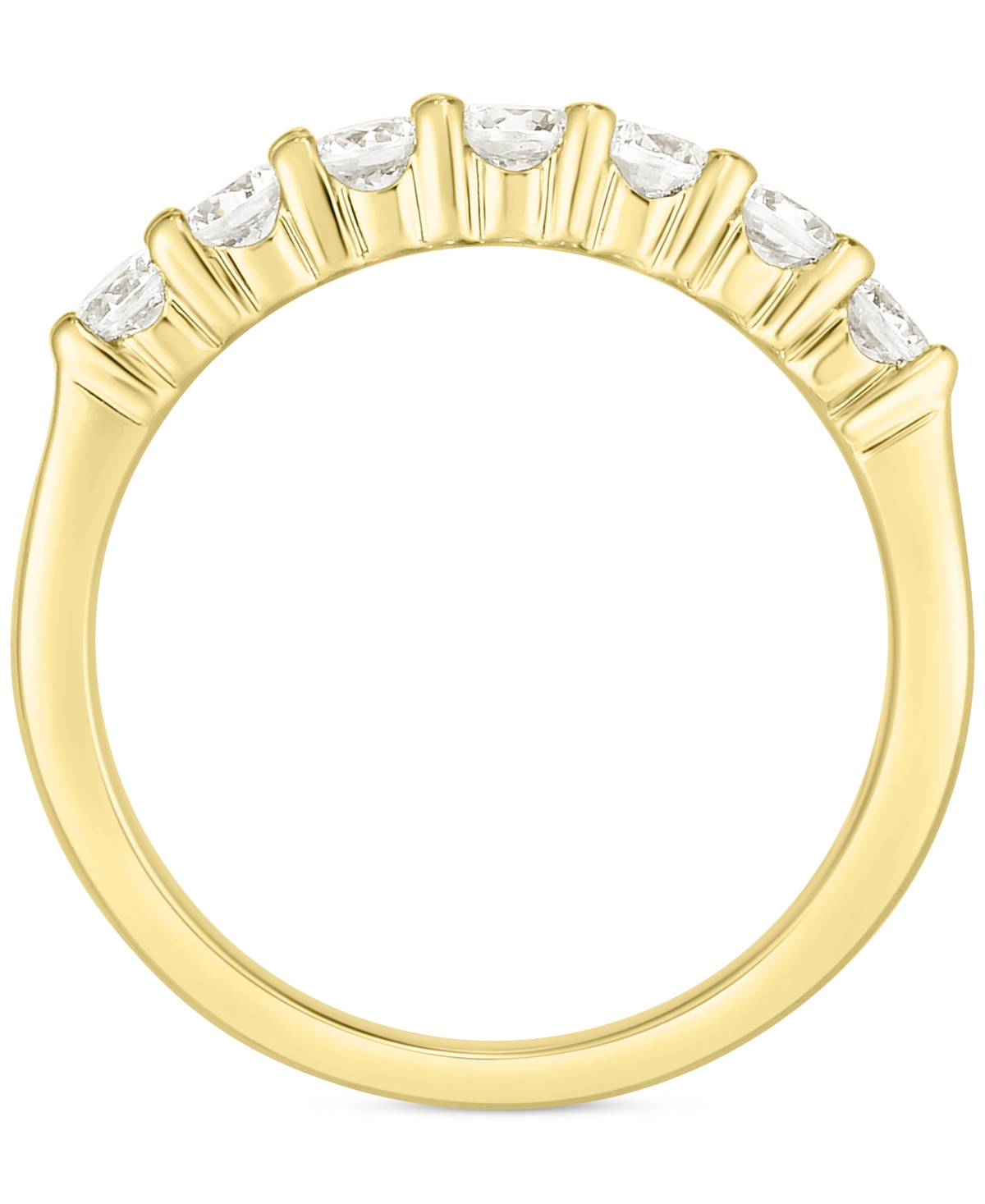 Macy's Diamond Seven Stone Polished Band (1/2 Ct. T.w.) In 14k Gold In Yellow Gold