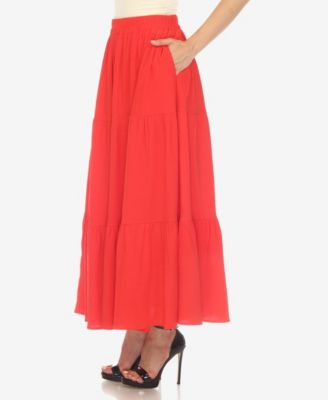 Women's Pleated Tiered Maxi Skirt