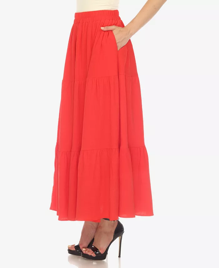 Women's Pleated Tiered Maxi Skirt - thumbnail 7