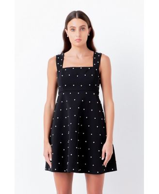 black mini dress with embellishments ANORA Blockprint Night Shirt  FARO