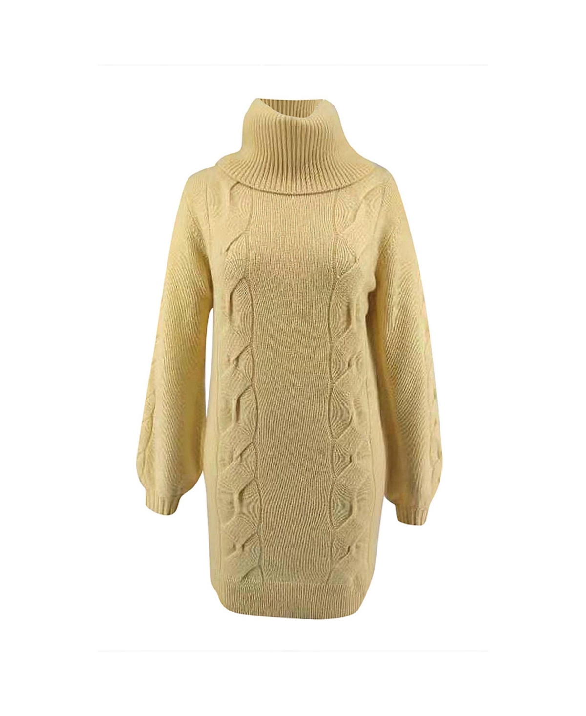 Bellemere Women's Cashmere Turtleneck Mini-Sweater Dress - Yellow
