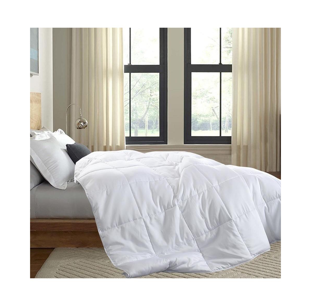 Viscose From Bamboo Filled Blanket 300 Thread Count 100% Cotton Sateen White Shell